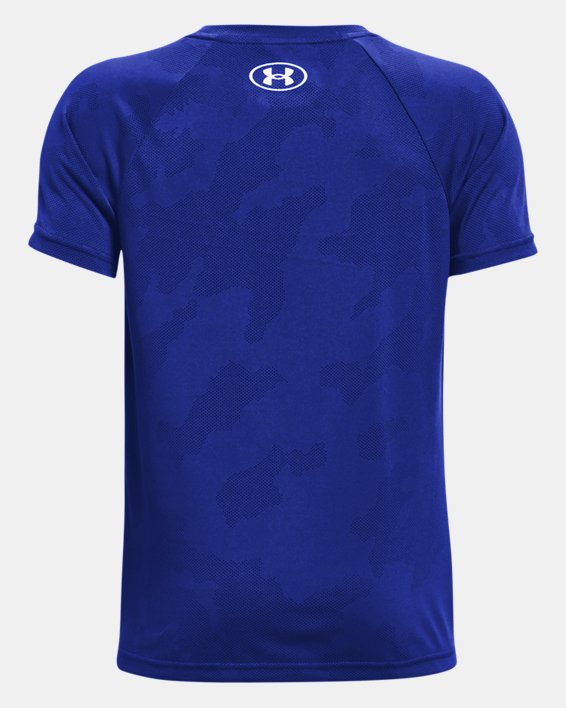 Boys' UA Velocity Jacquard Short Sleeve, Blue, pdpMainDesktop image number 1